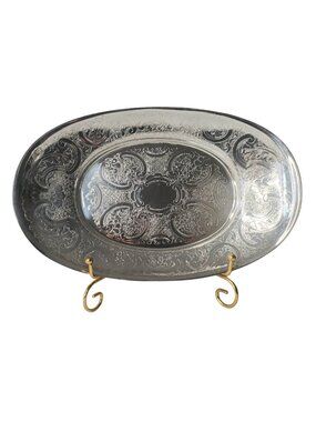 Silver Plated Oval Tray - Vintage - Barker Ellis